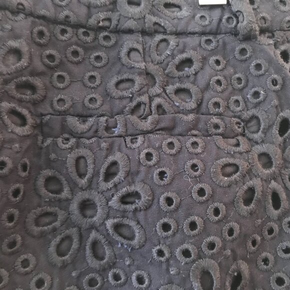 J.Crew | Navy Pinwheel Floral Eyelet Cafe Capri Pants - Picture 8 of 11